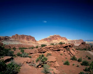 Capitol Dome and Chimney Rock, Capitol Reef National Park, Utah